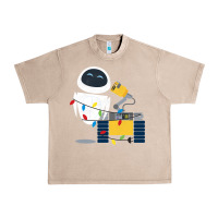 French Oak wall e eve christmas light wrap graphic t shirt Urban Heavy Tee - artisFamous