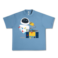 Pebble Blue wall e eve christmas light wrap graphic t shirt Urban Heavy Tee - artisFamous