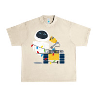 Sandshell wall e eve christmas light wrap graphic t shirt Urban Heavy Tee - artisFamous