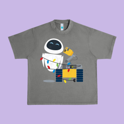 Wall E Eve Christmas Light Wrap Graphic T Shirt Urban Heavy Tee Designed By Artisfamous