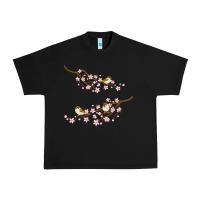 Cherry Blossom Sakura With Bird Urban Heavy Tee | Teevron