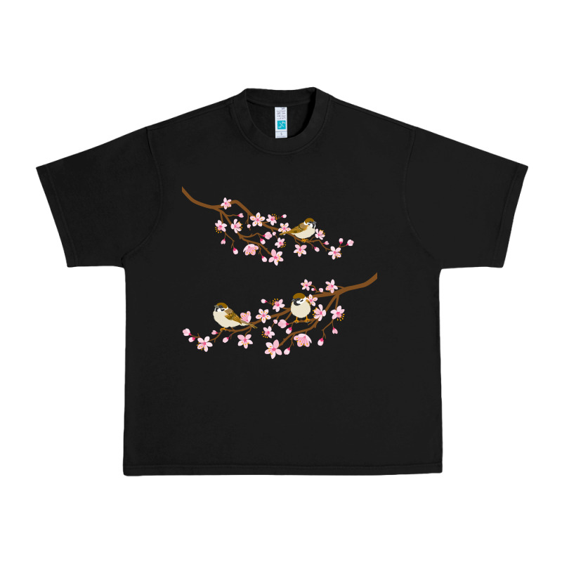 Cherry Blossom Sakura With Bird Urban Heavy Tee by artisFamous | Teevron