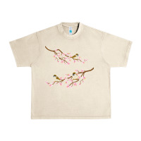 Sandshell cherry blossom sakura with bird Urban Heavy Tee - artisFamous