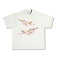 Pistachio cherry blossom sakura with bird Urban Heavy Tee - artisFamous