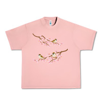 Salmon cherry blossom sakura with bird Urban Heavy Tee - artisFamous