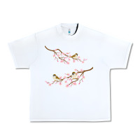 White cherry blossom sakura with bird Urban Heavy Tee - artisFamous