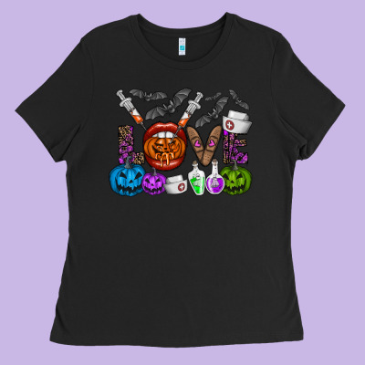 Love  Halloween Ladies Tee Designed By Cowhidedigitalart