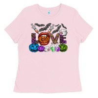 Bubblegum Pink love  halloween Ladies Tee - CowhideDigitalArt