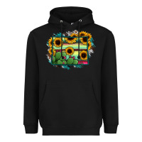 Black wyoming map sunflower cactus serape Heavyweight Hoodie - RanaPortraitStore