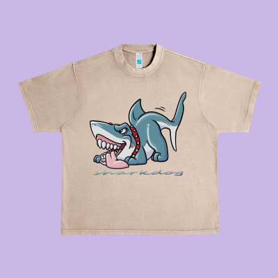 Sharkdog Sticker Urban Heavy Tee Designed By Artisfamous