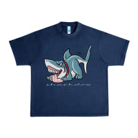 Navy Sharkdog Sticker Urban Heavy Tee - artisFamous