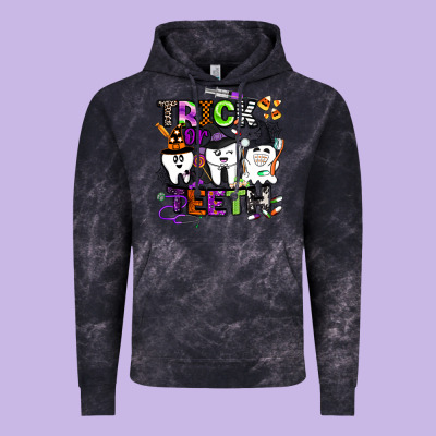 Trick Or Teeth Vintage Hoodie Designed By Barkaloodesign