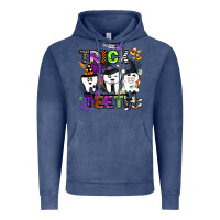 Vintage Denim trick or teeth Vintage Hoodie - BarkalooDesign