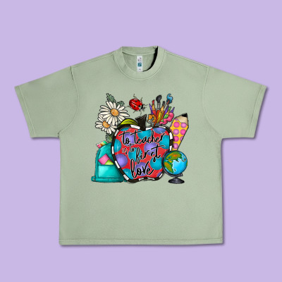 To Teacher Is To First Love Urban Heavy Tee Designed By Cowhidedigitalart