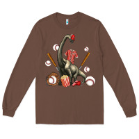 Chestnut brachiosaurus with baseball Long Sleeve Tee - Artiststas