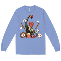 Colony Blue brachiosaurus with baseball Long Sleeve Tee - Artiststas