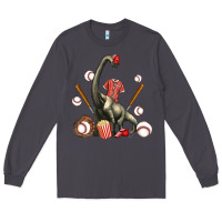 Smoke brachiosaurus with baseball Long Sleeve Tee - Artiststas