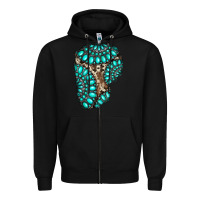 Black gemstone cowhide patches Zipper Hoodie - RanaPortraitStore