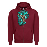 Burgundy gemstone cowhide patches Zipper Hoodie - RanaPortraitStore