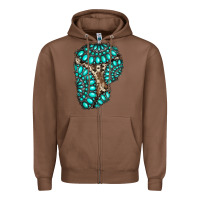 Chestnut gemstone cowhide patches Zipper Hoodie - RanaPortraitStore