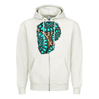 Gemstone Cowhide Patches Zipper Hoodie | Teevron
