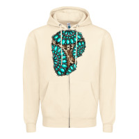 Sandshell gemstone cowhide patches Zipper Hoodie - RanaPortraitStore