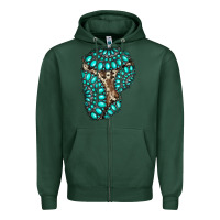Sports Green gemstone cowhide patches Zipper Hoodie - RanaPortraitStore