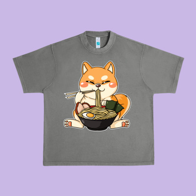 Shiba Inu Dog Ramen Urban Heavy Tee Designed By Artisfamous