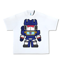 White soundwave transformers chibi Urban Heavy Tee - artisFamous