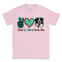 Bubblegum Pink Peace Love Border Collie Classic Tee - Jasminsmagicworld