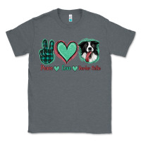 Charcoal Heather Peace Love Border Collie Classic Tee - Jasminsmagicworld