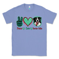 Colony Blue Peace Love Border Collie Classic Tee - Jasminsmagicworld