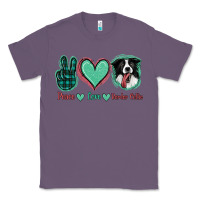 Lavender Peace Love Border Collie Classic Tee - Jasminsmagicworld