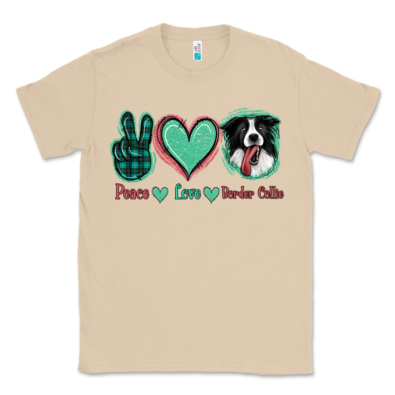 Peace Love Border Collie Classic Tee by Jasminsmagicworld | Teevron