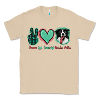 Mushroom Peace Love Border Collie Classic Tee - Jasminsmagicworld