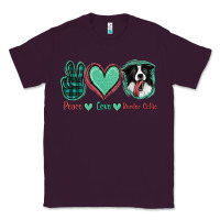 Plum Peace Love Border Collie Classic Tee - Jasminsmagicworld