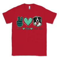 Red Peace Love Border Collie Classic Tee - Jasminsmagicworld