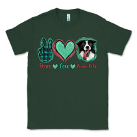 Sports Green Peace Love Border Collie Classic Tee - Jasminsmagicworld