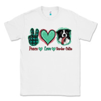 White Peace Love Border Collie Classic Tee - Jasminsmagicworld
