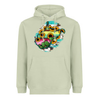 Matcha west virginia map sunflower cactus serape Heavyweight Hoodie - RanaPortraitStore