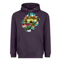 Plum west virginia map sunflower cactus serape Heavyweight Hoodie - RanaPortraitStore