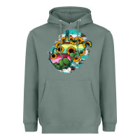 Sage west virginia map sunflower cactus serape Heavyweight Hoodie - RanaPortraitStore