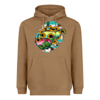 Toasted Coconut west virginia map sunflower cactus serape Heavyweight Hoodie - RanaPortraitStore