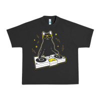 Pigment Black cat dj Urban Heavy Tee - artisFamous