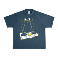 Midnight Navy cat dj Urban Heavy Tee - artisFamous