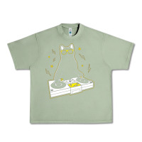 Oil Green cat dj Urban Heavy Tee - artisFamous
