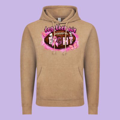 Together We Fight Football Vintage Hoodie Designed By Barkaloodesign