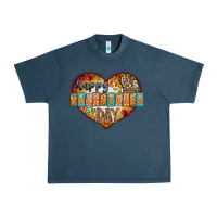 Midnight Navy Happy Valentınes Day Urban Heavy Tee - CowhideDigitalArt