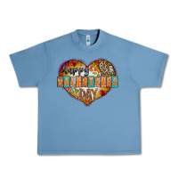Pebble Blue Happy Valentınes Day Urban Heavy Tee - CowhideDigitalArt