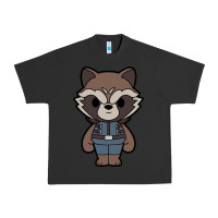 Pigment Black rocket racoon chibi Urban Heavy Tee - artisFamous